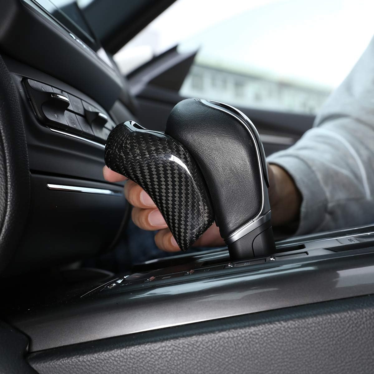 Real Carbon Fiber Gear Shift Knob Head Cover (Black) O713107