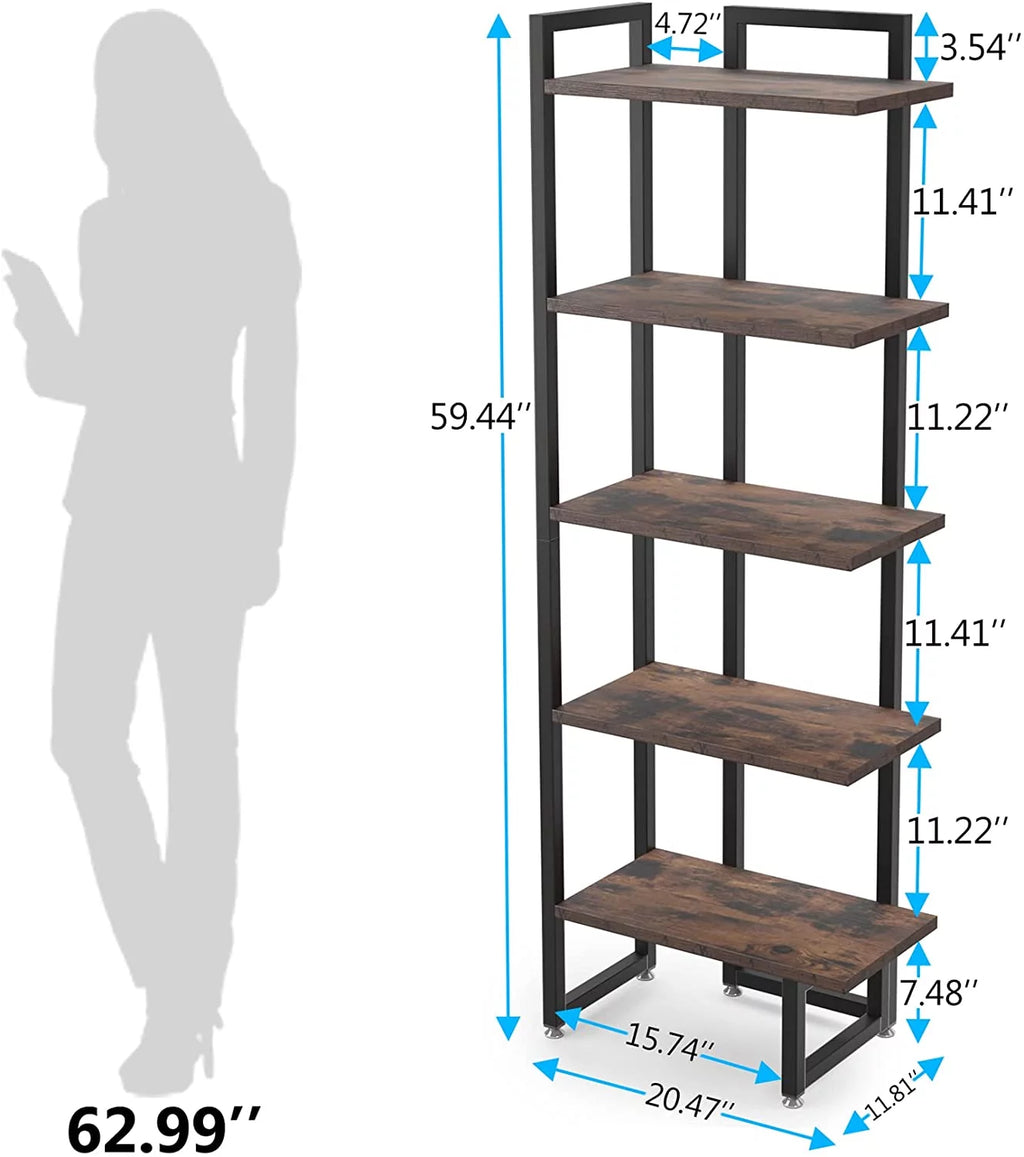 5 Tier Wood Corner Bookshelf A772