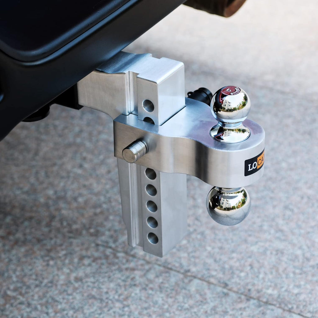 Adjustable Aluminum Trailer Hitch for 2.5-Inch Receiver, 8-Inch Drop/Rise, 18,500 LBS GTW E41579
