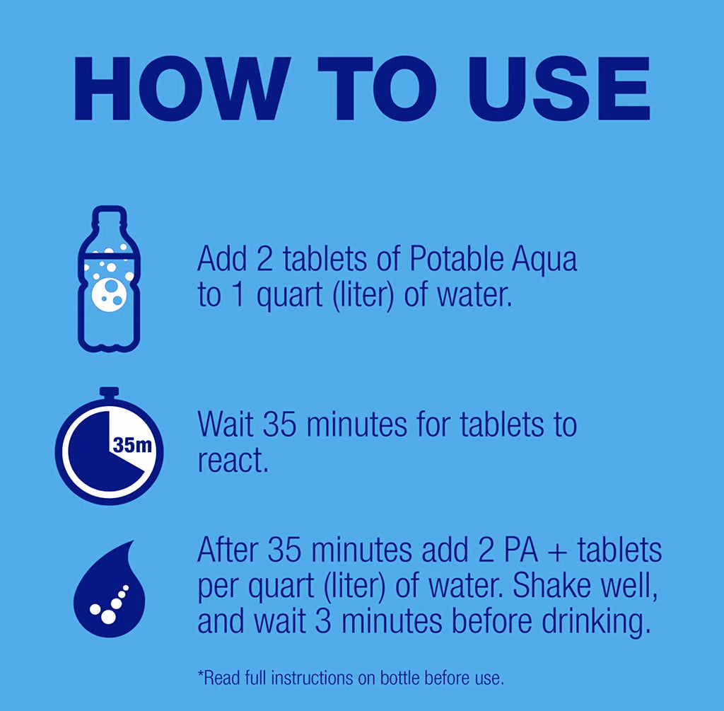 Water Purification Tablets, Two 50 Count Bottles R823562