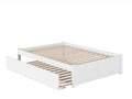 White Full Platform Bed with Trundle C18219