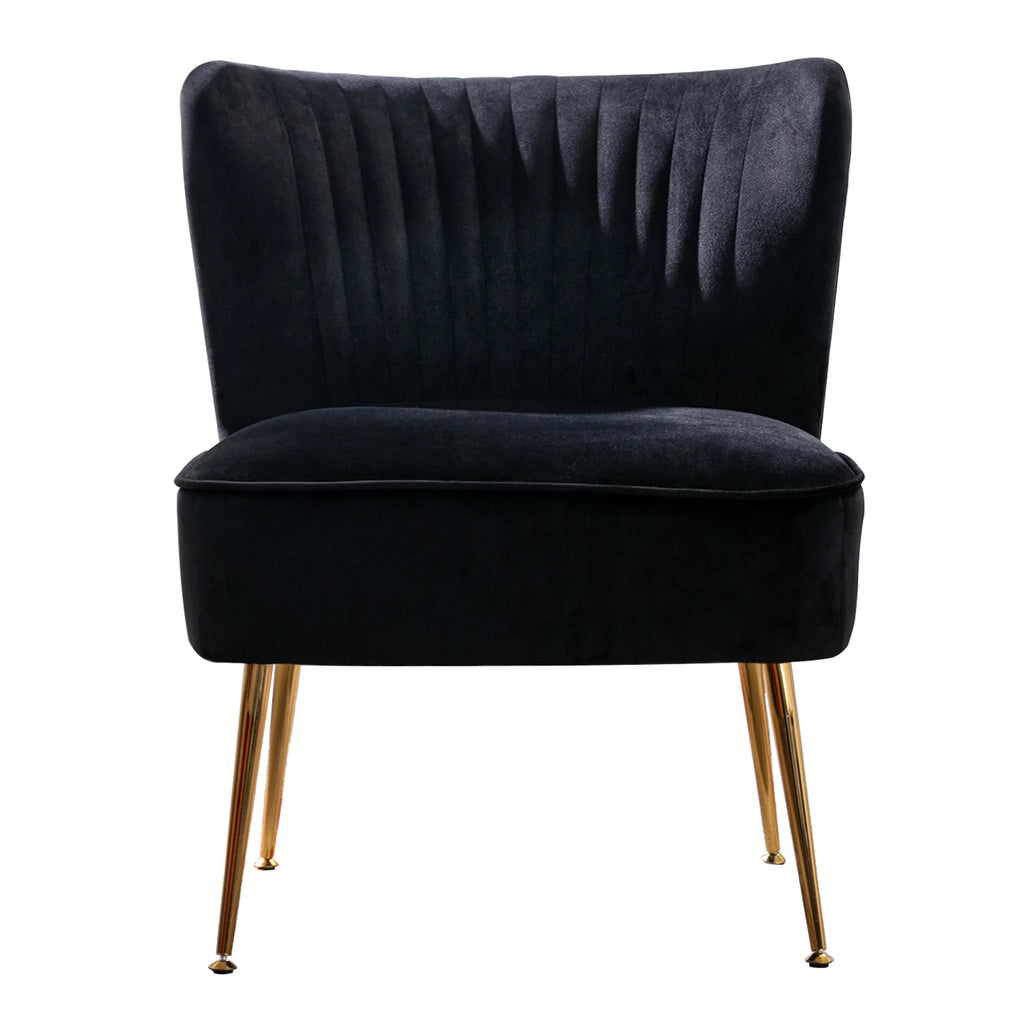 Black Tufted Velvet Accent Chair W1055