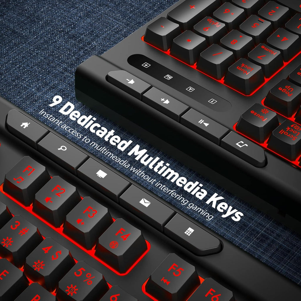 Wireless Gaming Keyboard with Ergonomic Wrist Rest, Pack of 2 N526