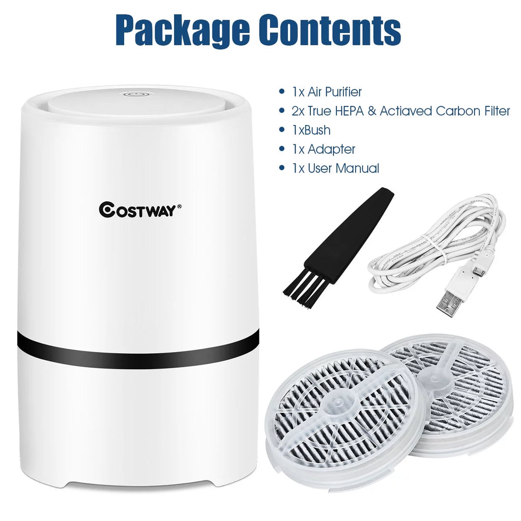 Air Purifier Mini Ionic HEPA with 3-in-1 Composite Filter Nightlight O829
