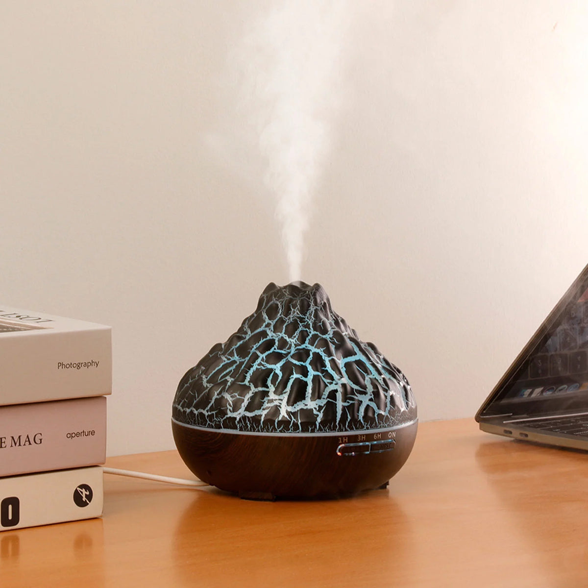 300ML Essential Oil Diffuser with Flame Light Q93929