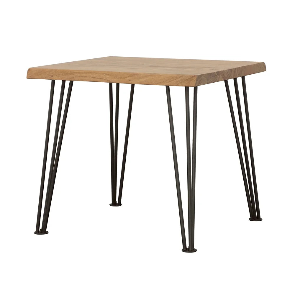 End Table with Hairpin Leg Natural and Matte Black U569530
