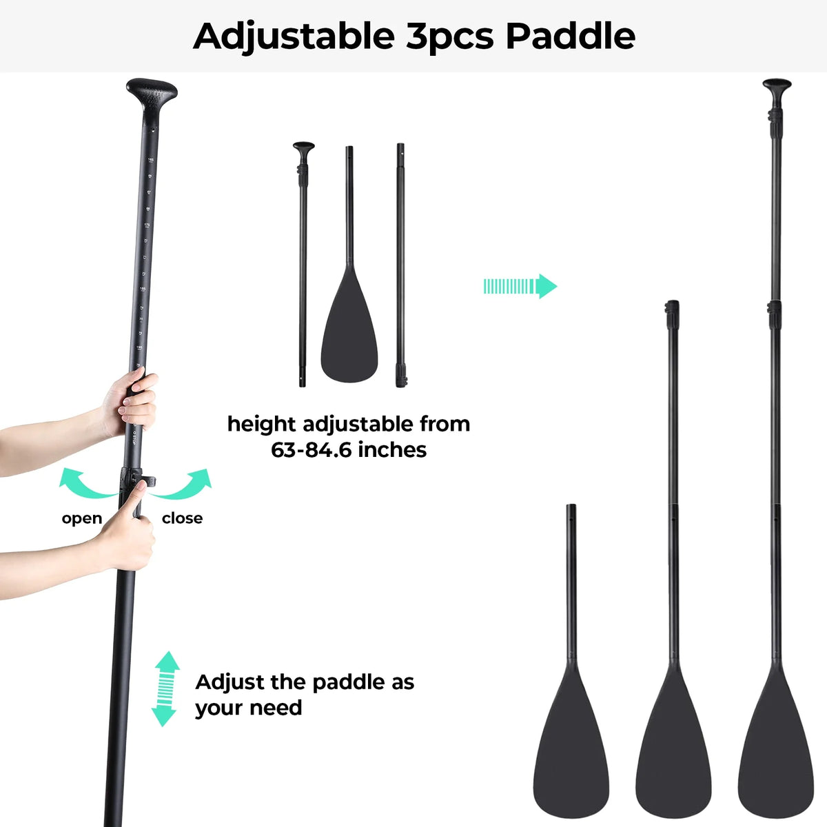10ft Inflatable SUP Stand up Paddle Board with Backpack, Paddle, Leash T577