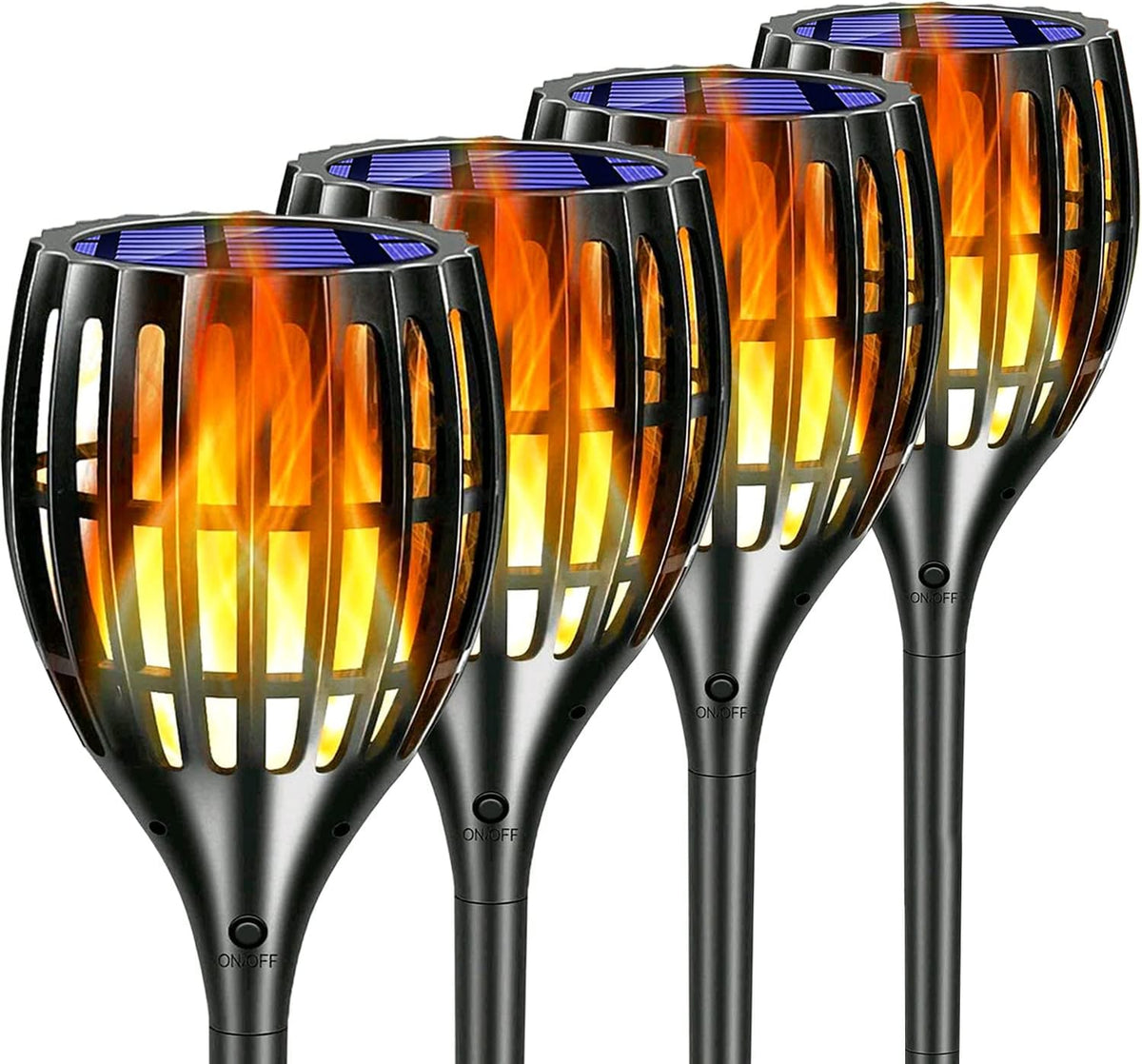 Solar Torch Lights with Flickering Flames J783612
