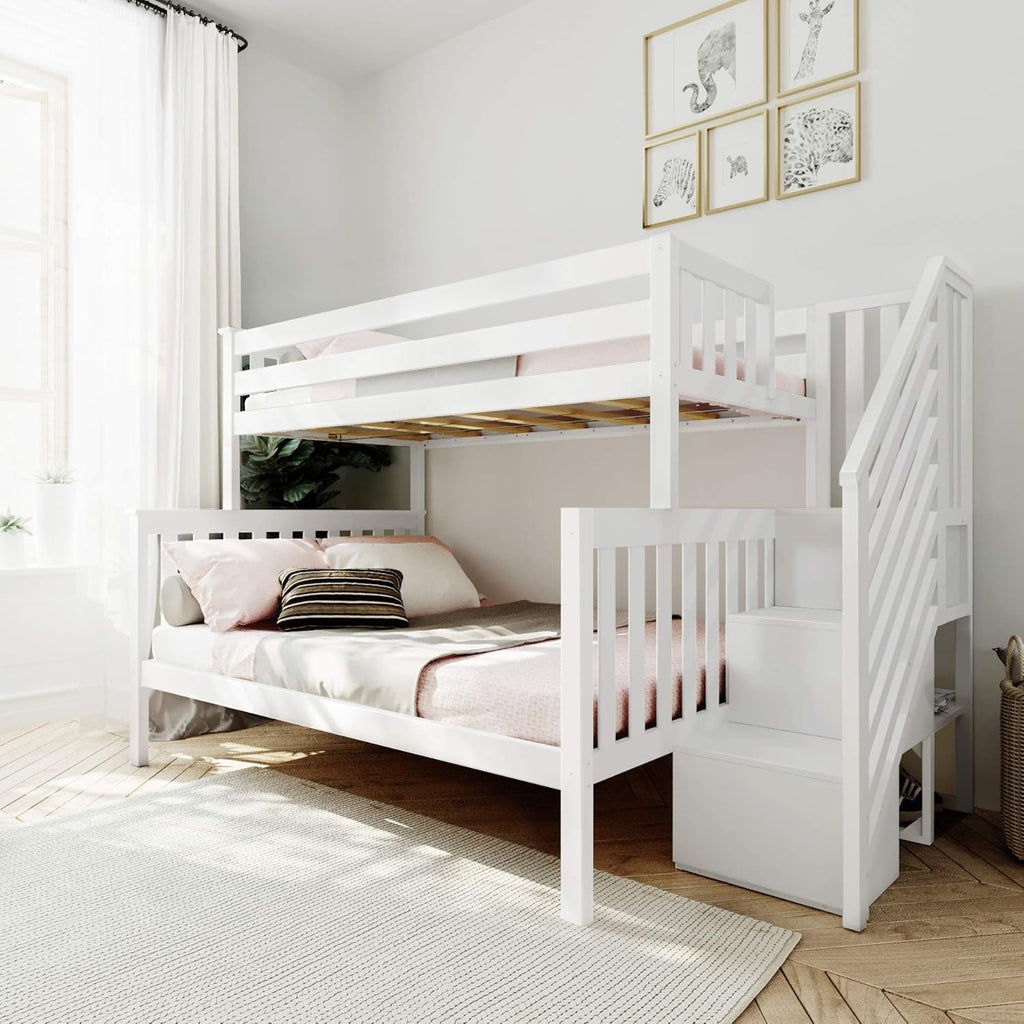 Clay Twin/Full Bunk Bed with Staircase K1395