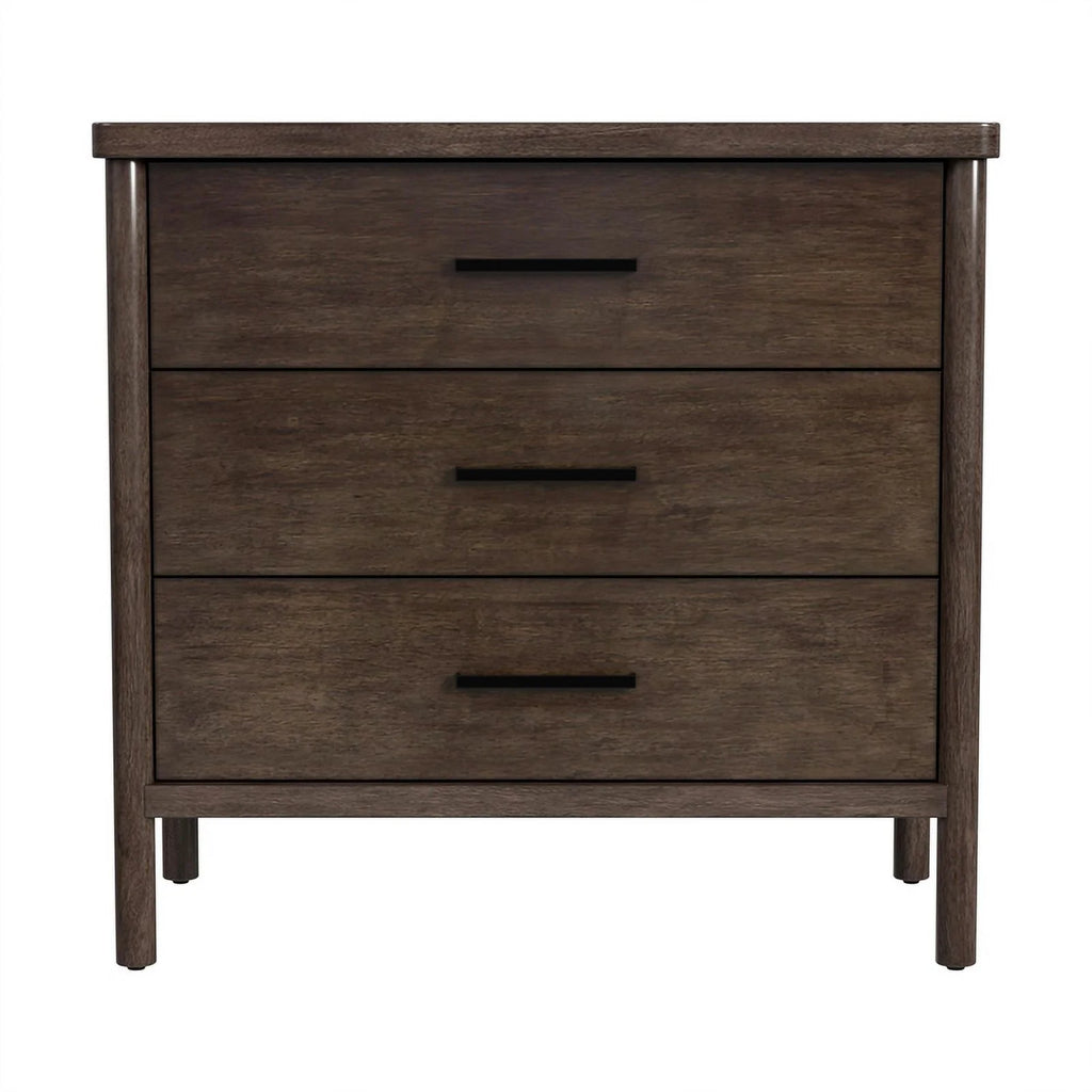 Soft Brown 3 Drawer Wood Dresser Q65701