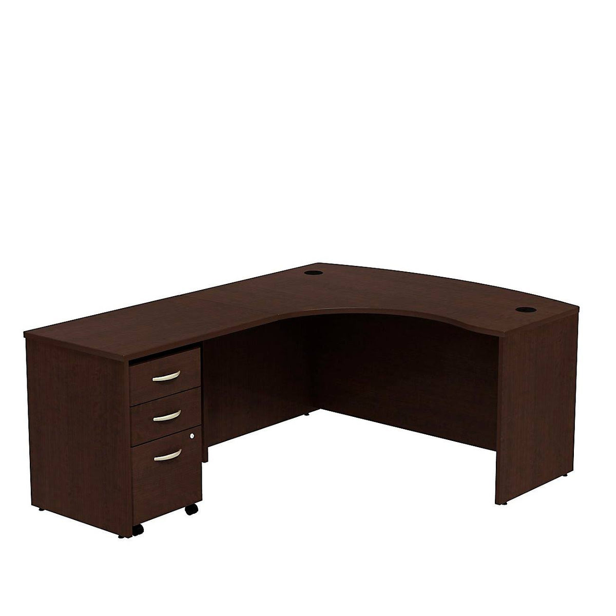 Mocha Cherry L-Shaped Executive Desk L203053