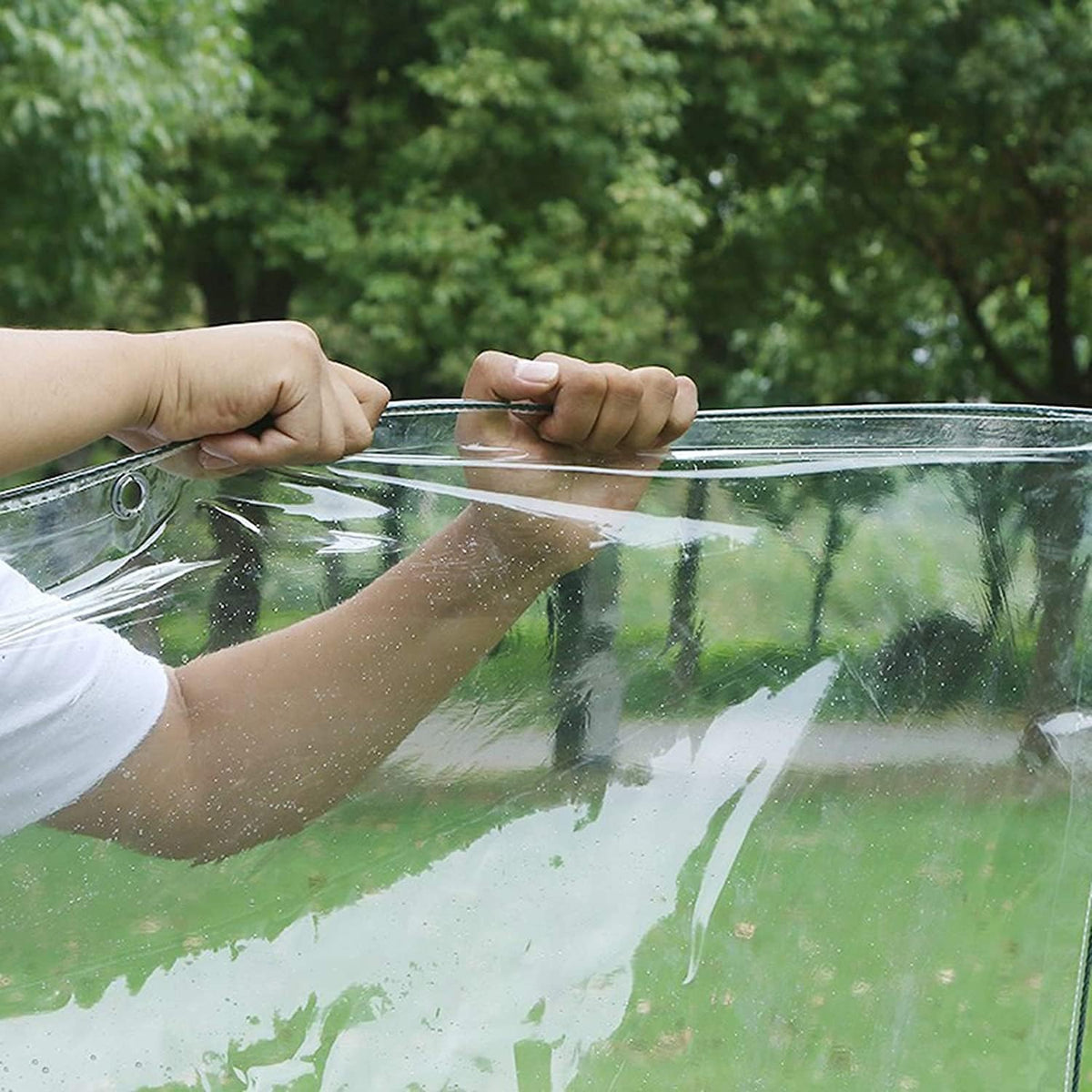Clear PVC Vinyl Waterproof Tarpaulin Canopy 1.2x2m Q5904