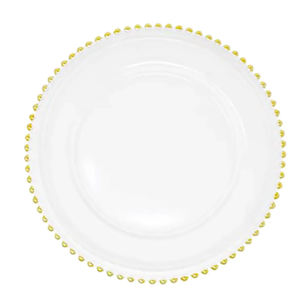 Gold Beaded Glass Charger Plates U73195