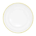 Gold Beaded Glass Charger Plates U73195