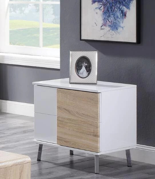 White High Gloss End Table V723915