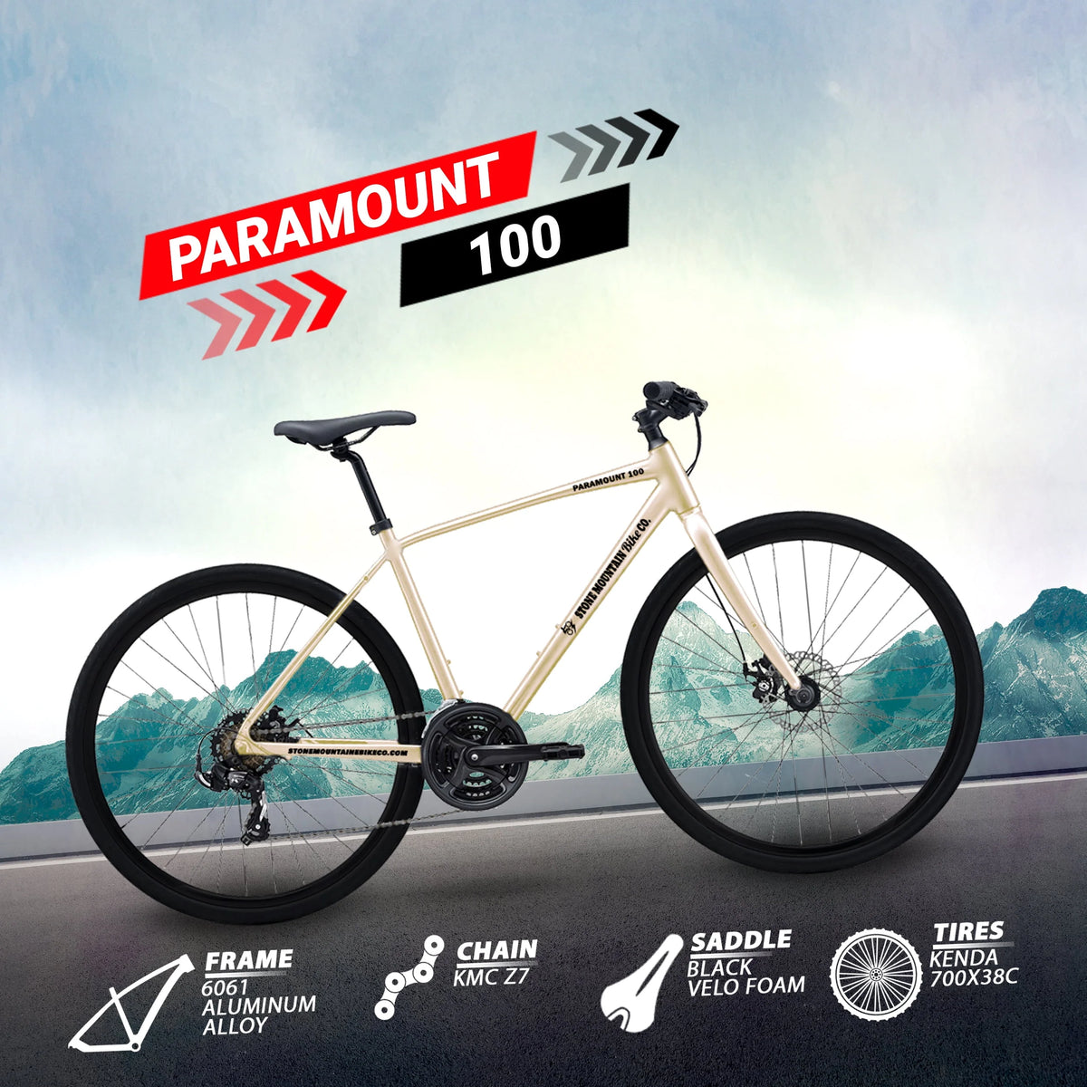 Lightweight Aluminum 21-Speed Hybrid Bicycle with Mechanical Disc Brakes V850256