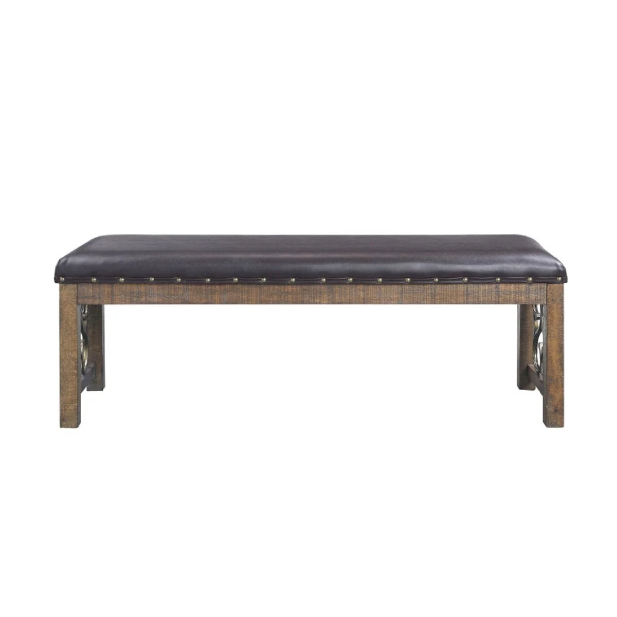56 Inch Solid Wood Padded Bench E928