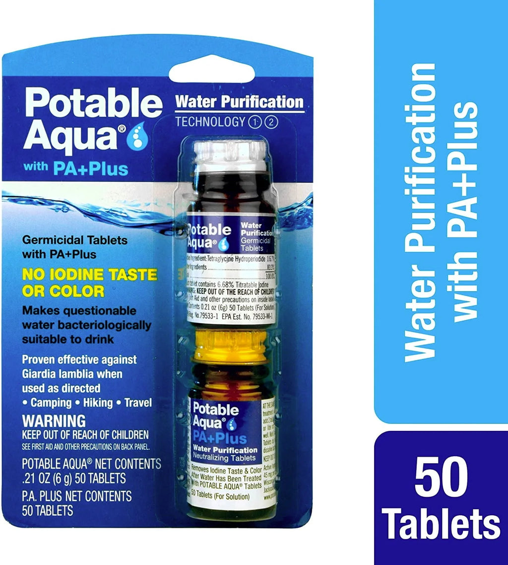Water Purification Tablets, Two 50 Count Bottles R823562