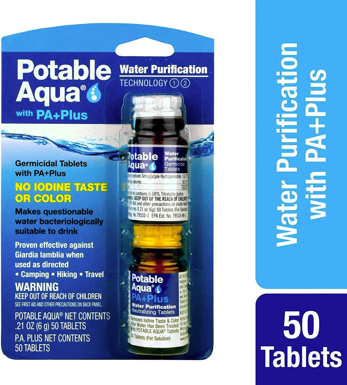 Water Purification Tablets, Two 50 Count Bottles R823562