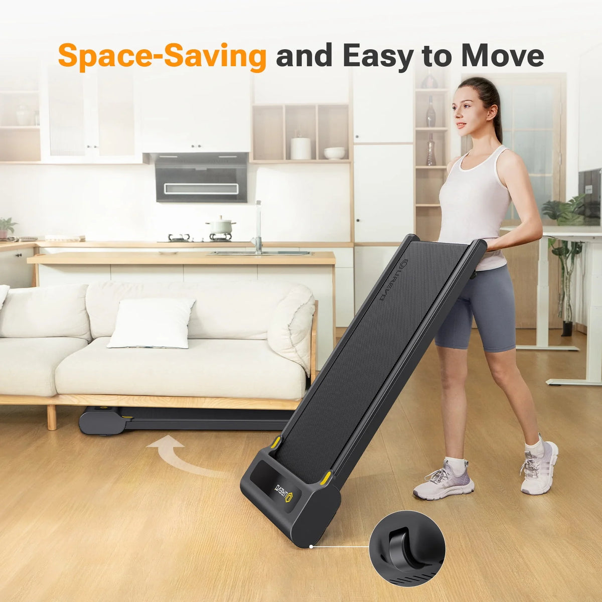 2 in 1 Under Desk Treadmill with Remote Control M7075