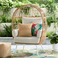 White Wicker Egg Chair G51471