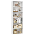 6-Tier Dark Gray Freestanding Bookcase and Bookshelf C453