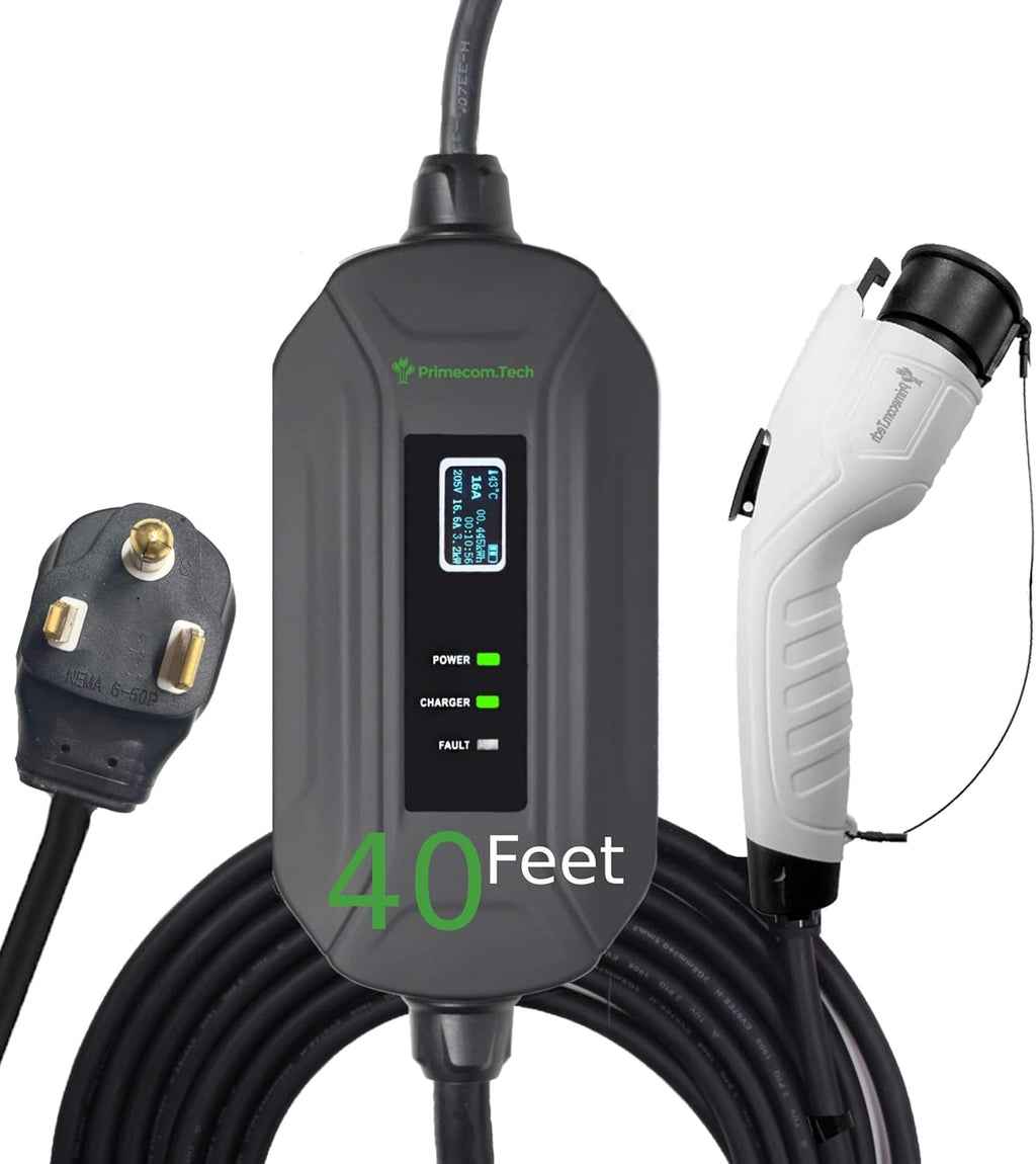 Portable Level 2 Electric Vehicle Charger, 16Amp, 30 Feet D264