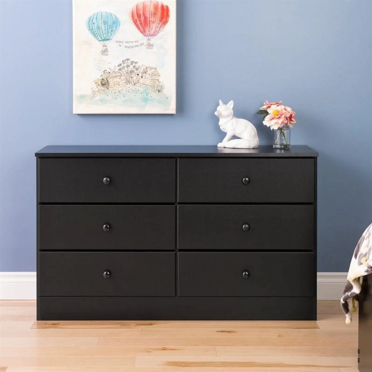 4-Piece Set with 2 Nightstands Double Dresser 4-Drawer Chest Y626