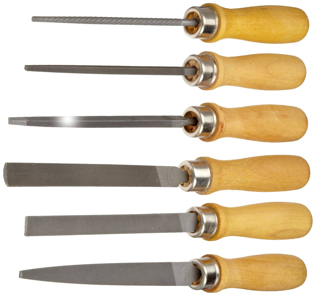 6 Piece Hand File Set with Wood Handles V6638