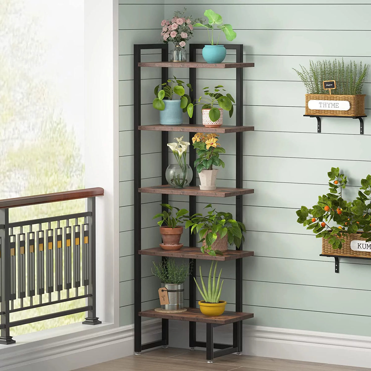 5 Tier Wood Corner Bookshelf A772