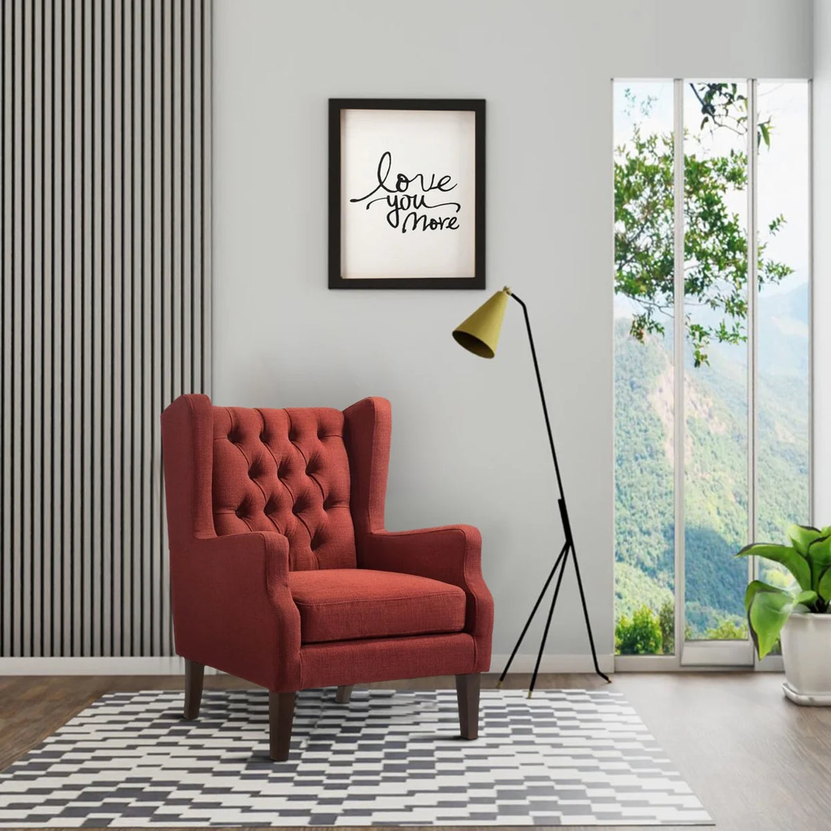 Red Fabric Accent Chair K91987
