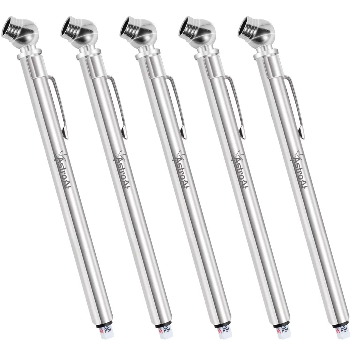 Tire Pressure Gauge 5 Pack Stainless Steel Pencil 10-75 PSI Z34527