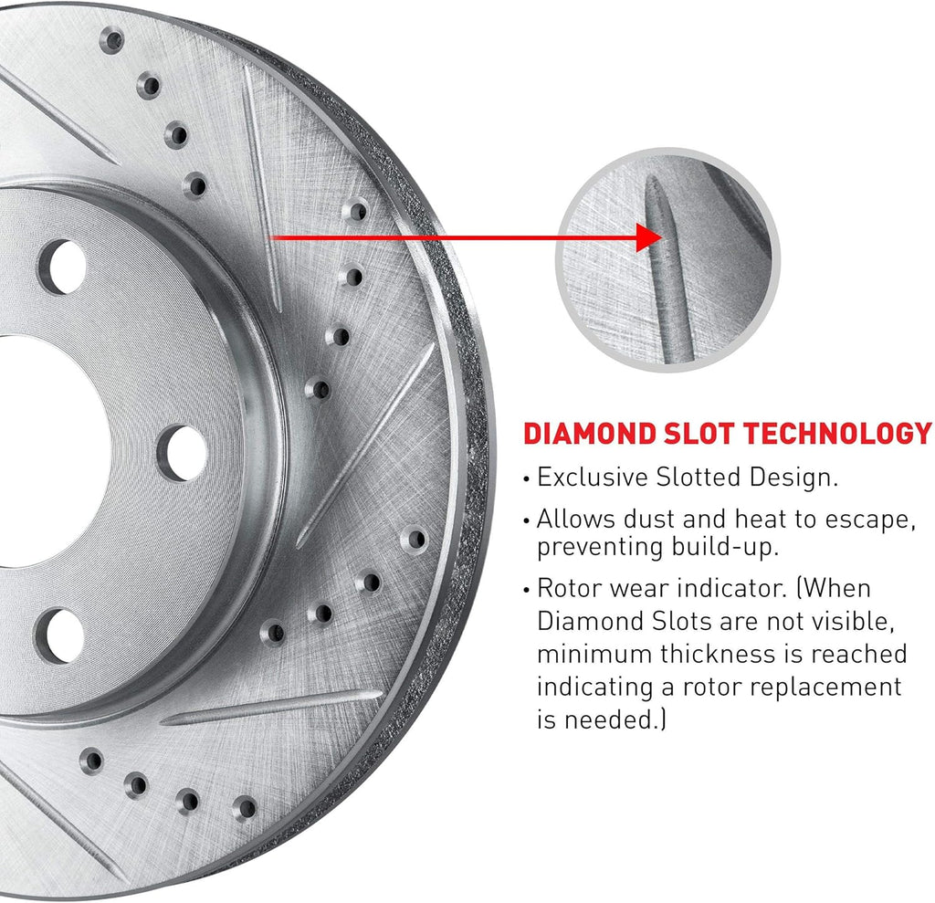 Front Rear Ceramic Brake Pads and Rotors Kit E334053