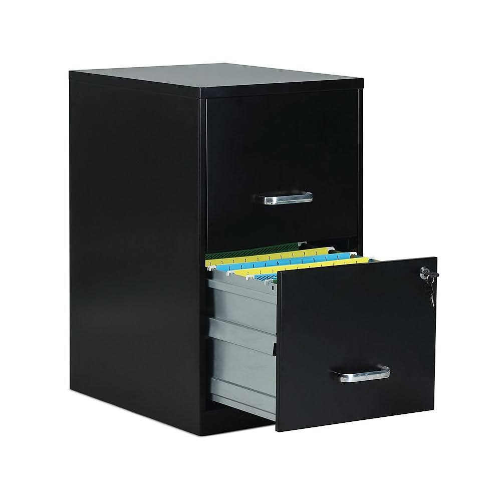2-Drawer Black Locking File Cabinet E4780