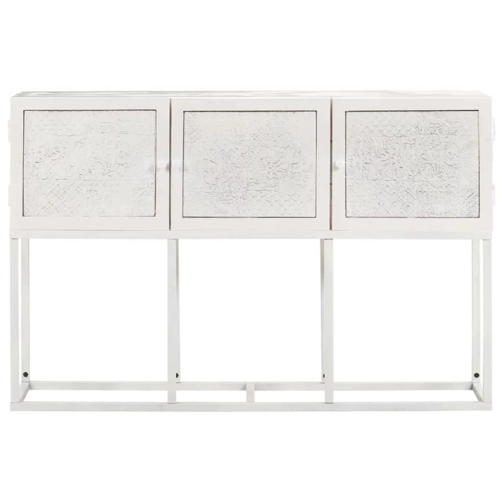 White 3 Door Mango Wood Sideboard S3151