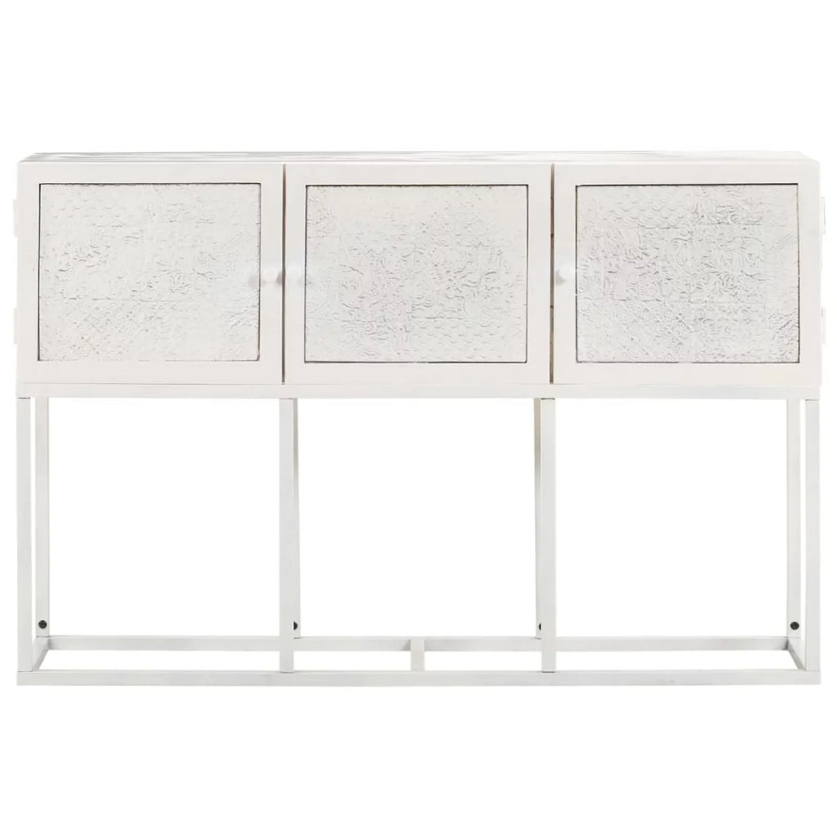 White 3 Door Mango Wood Sideboard S3151