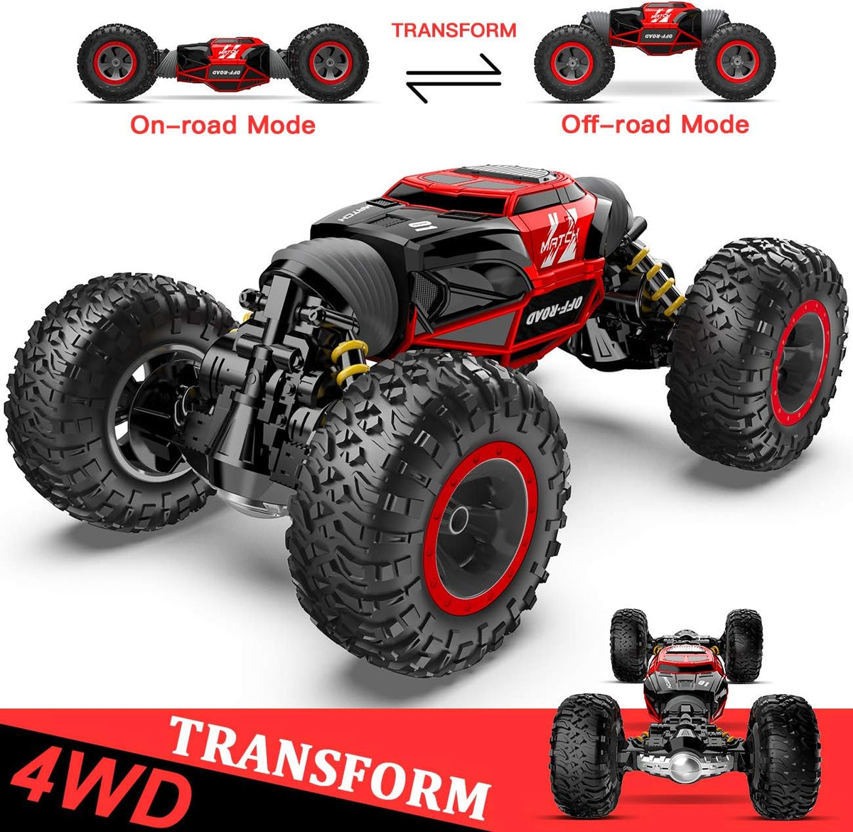 15 RC Cars 1:14 Scale Remote Control Crawler 4WD Electric Toy Stunt Car with Rechargeable Batteries X730