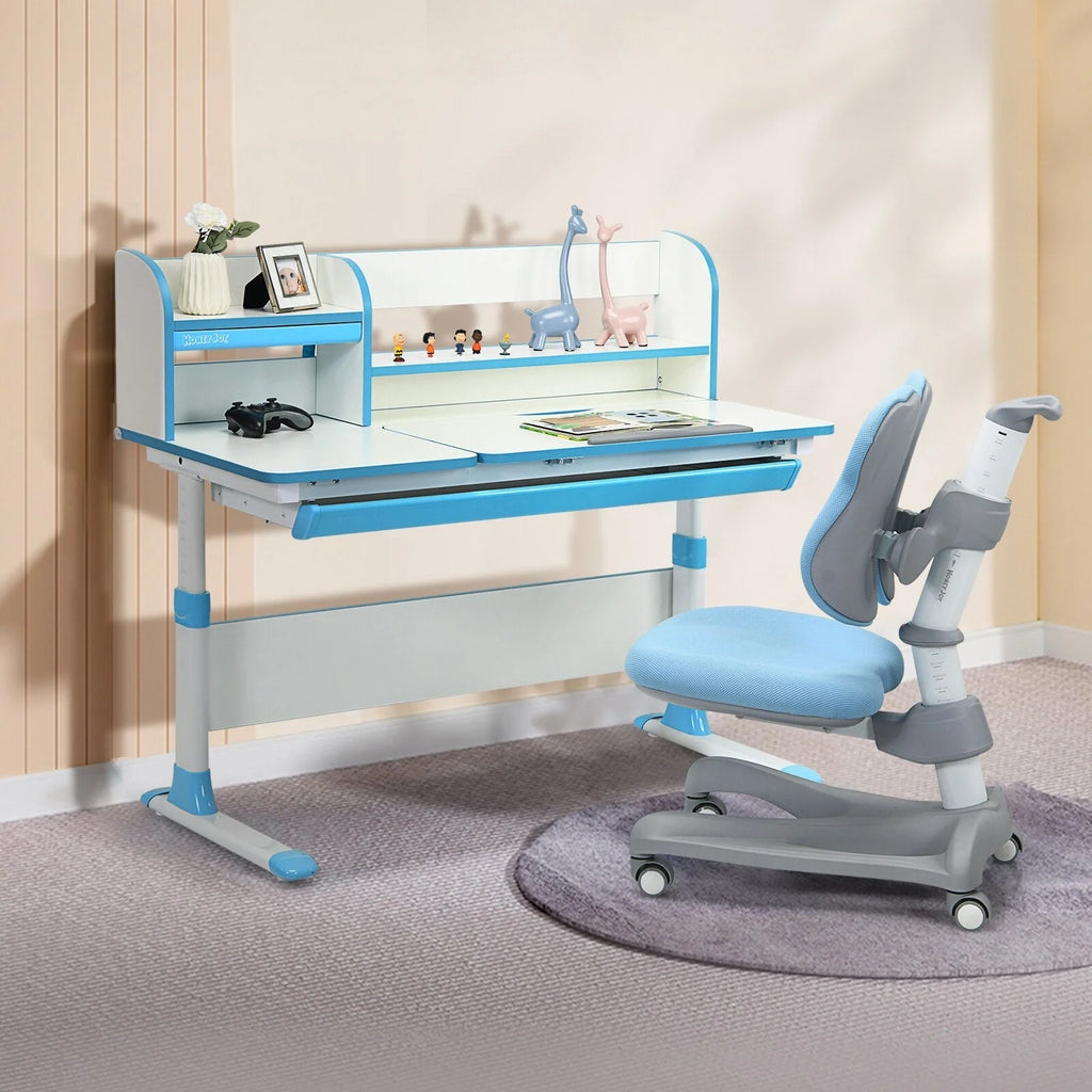 Blue Adjustable Kids Study Desk and Chair Set H9004