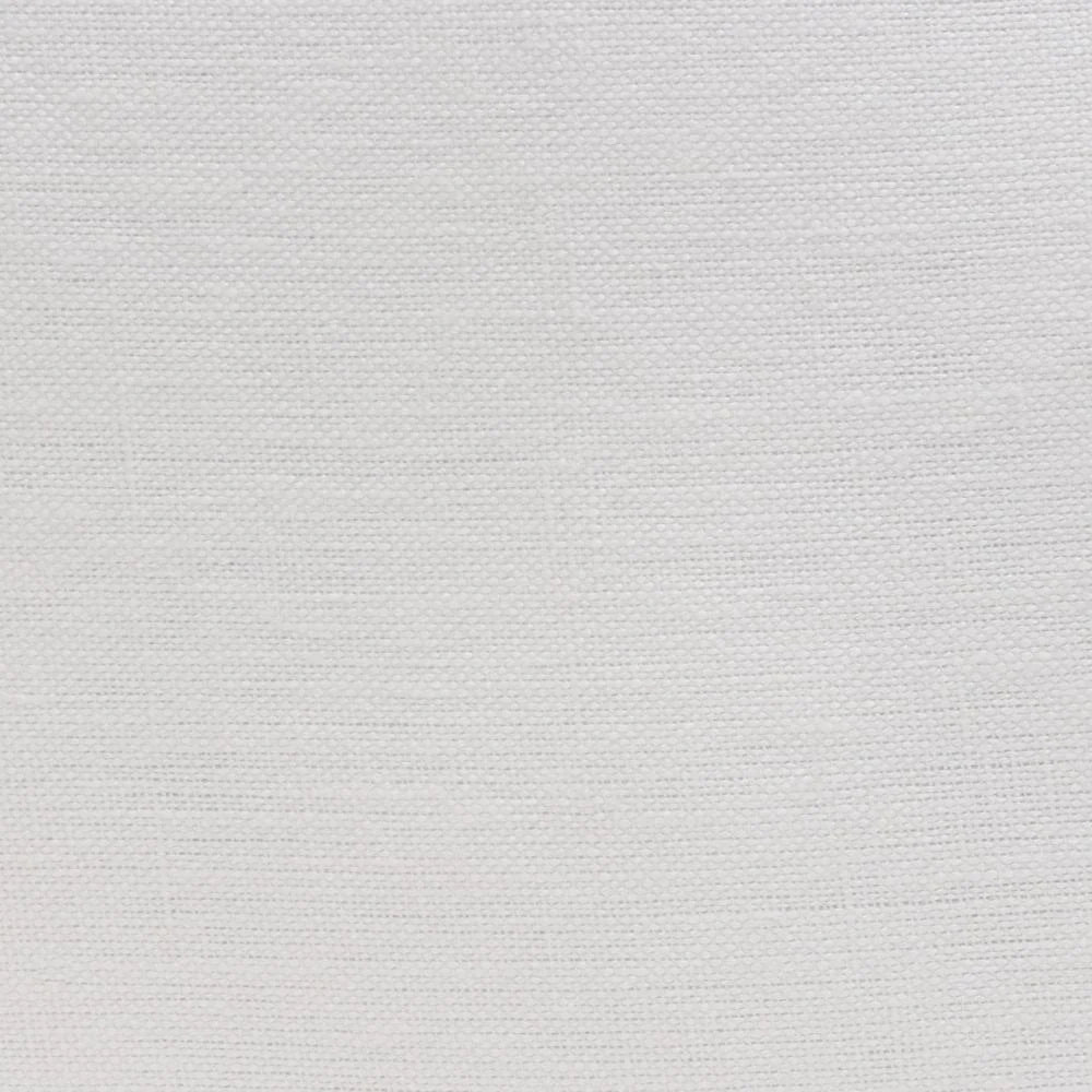 White Linen Sofa with Polished Silver Metal Leg T958