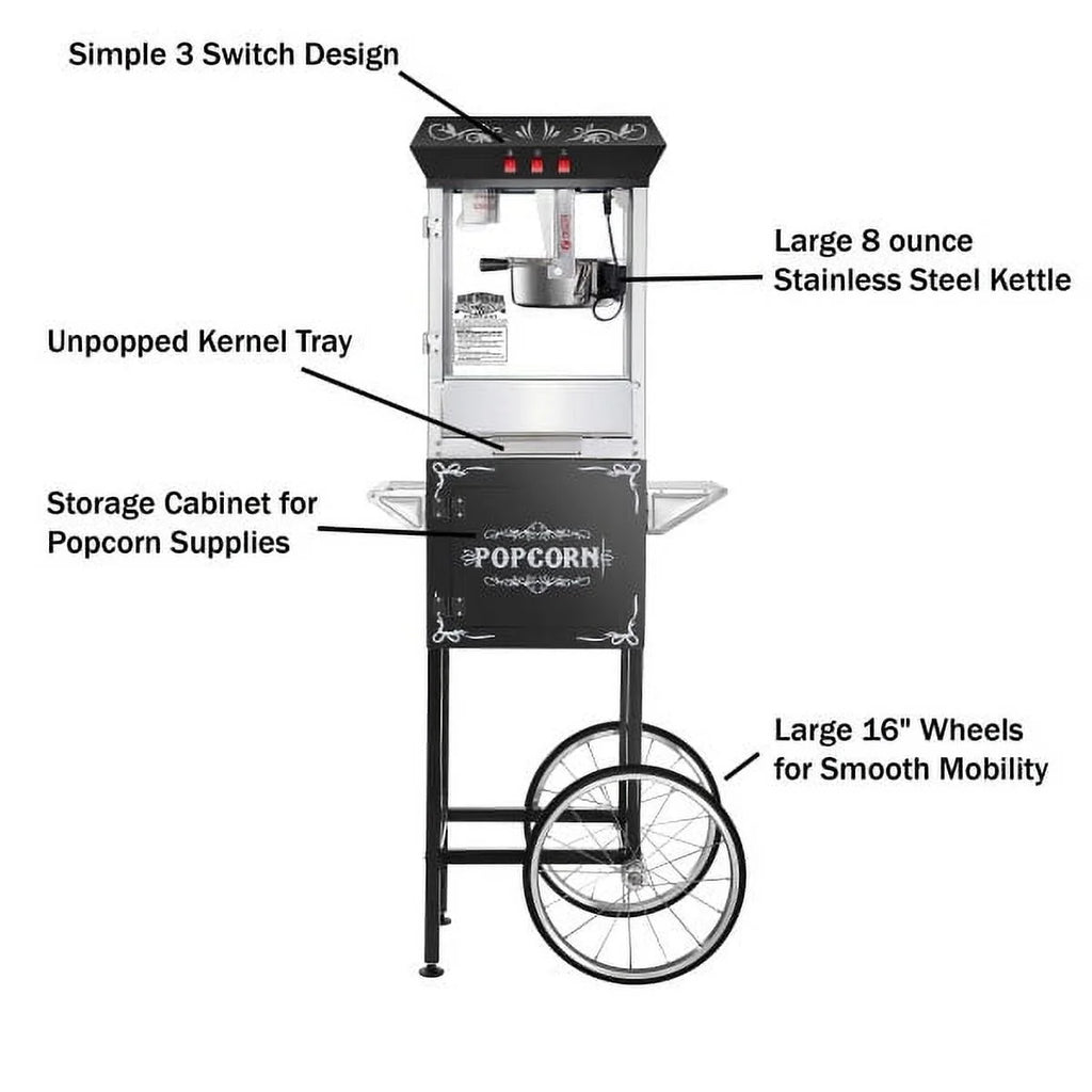 8 oz Popcorn Machine with Cart E312