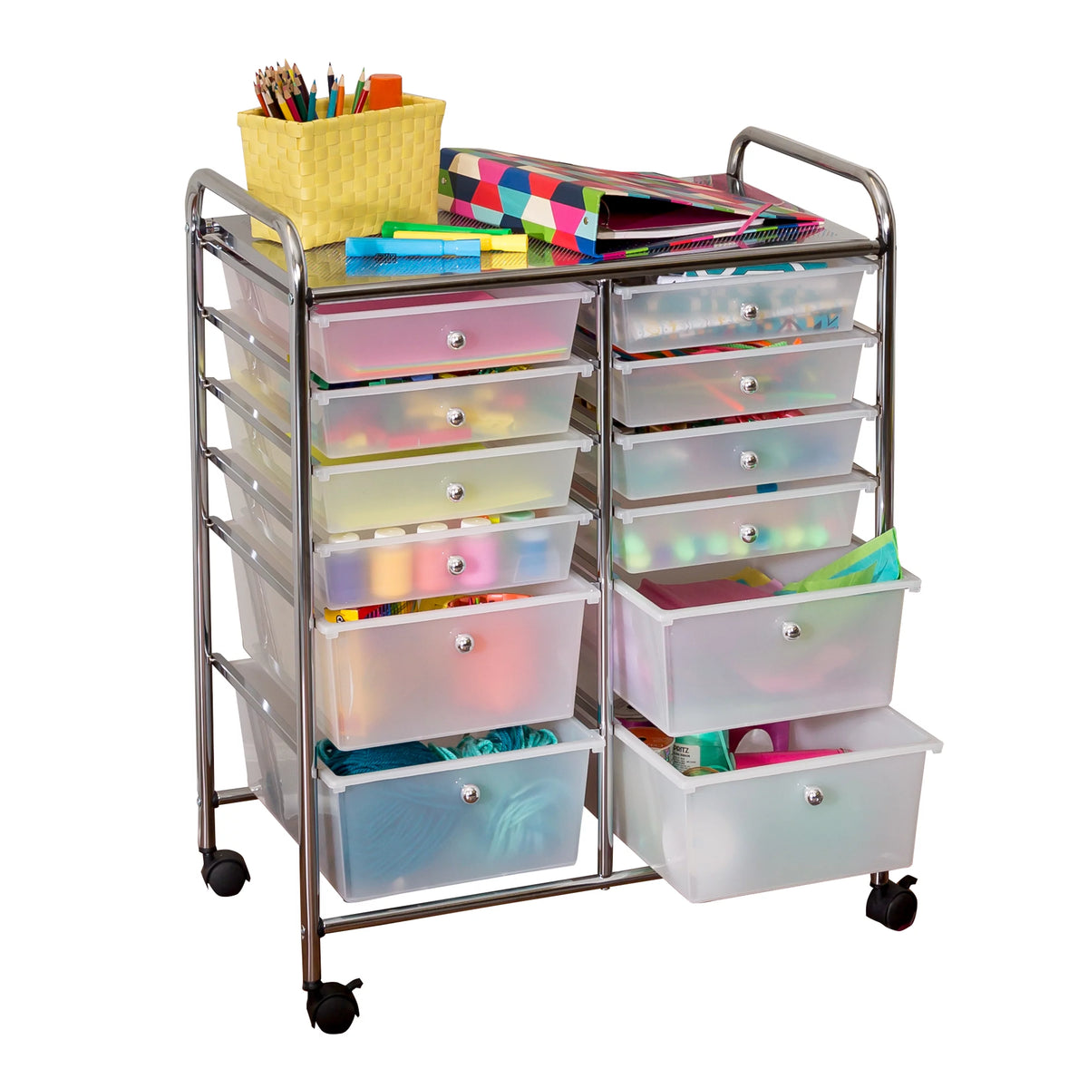 Plastic 12-Drawer Rolling Craft Cart R222