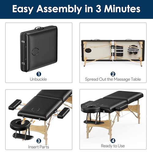 Portable Wooden 2-Fold Massage Table D572
