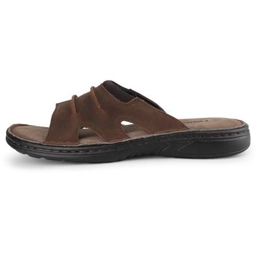 Men's Leather Sandals Cushioning Arch Support Lightweight Non-slip Summer Slides A13271