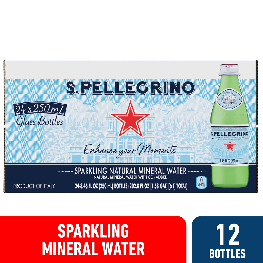 Sparkling Natural Mineral Water, 24 Pack Glass Bottles R87261