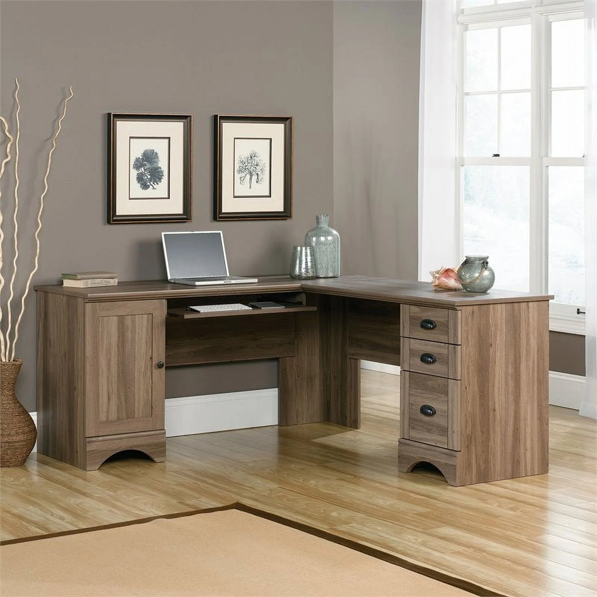 L-Shaped Engineered Wood Computer Desk Z47456