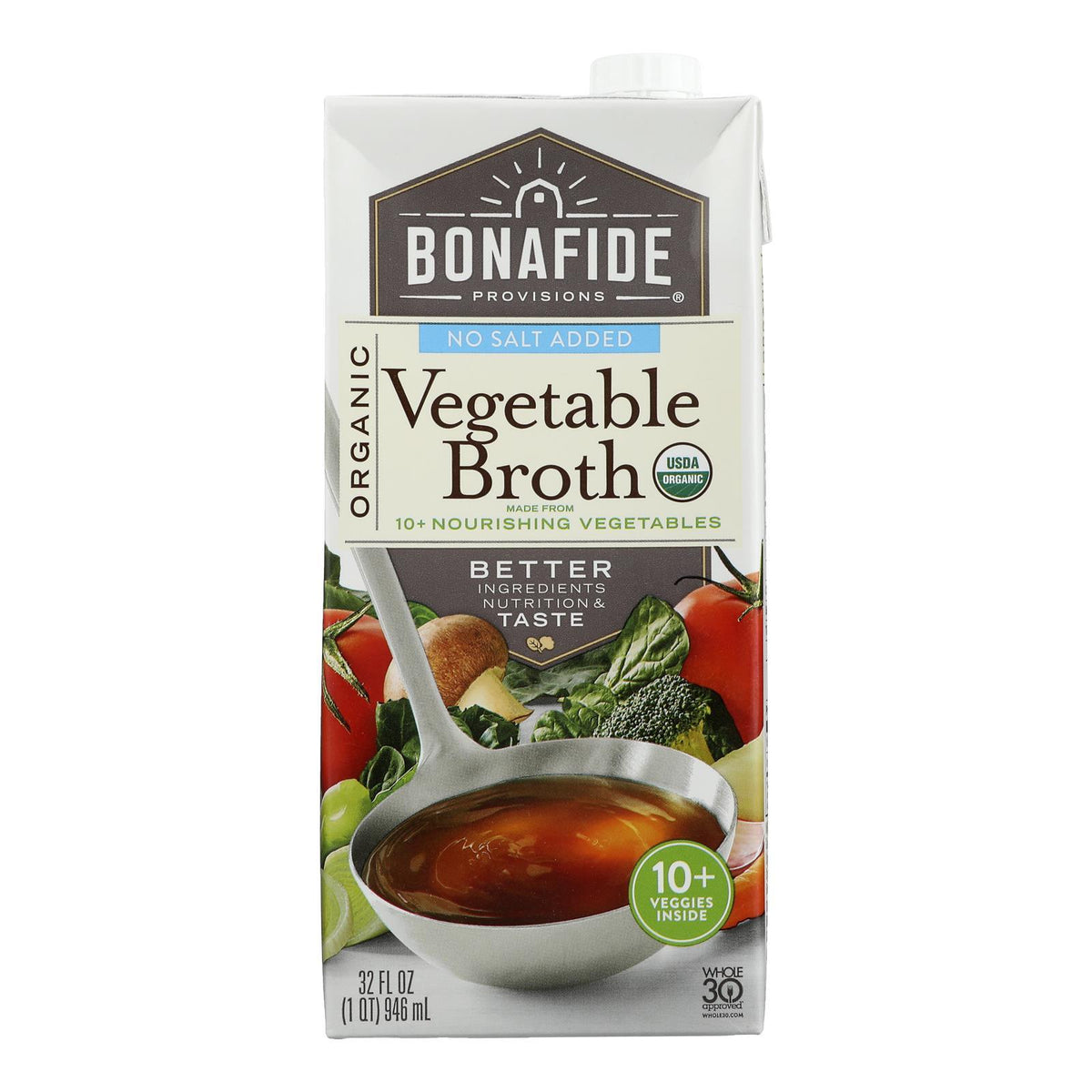 Organic Vegetable Broth 32 fl oz (Pack of 6) I8187