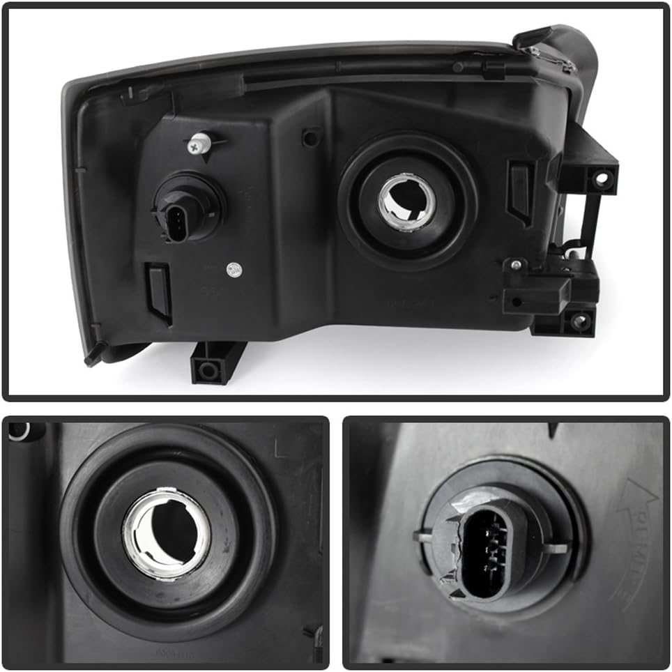 Black 2005-2007 Dodge Dakota Headlights Headlamps Pair P39321