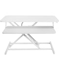 White Height Adjustable Standing Desk Monitor Riser Y898