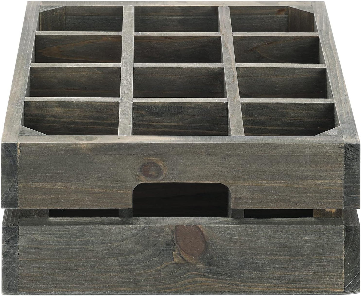 Wooden Crate Drink Carrier with Handles V110