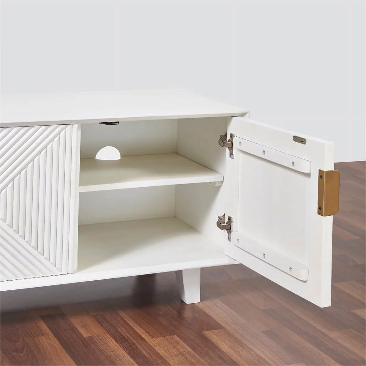 Solid Wood 68" TV Stand for TVs up to 78" White N292462